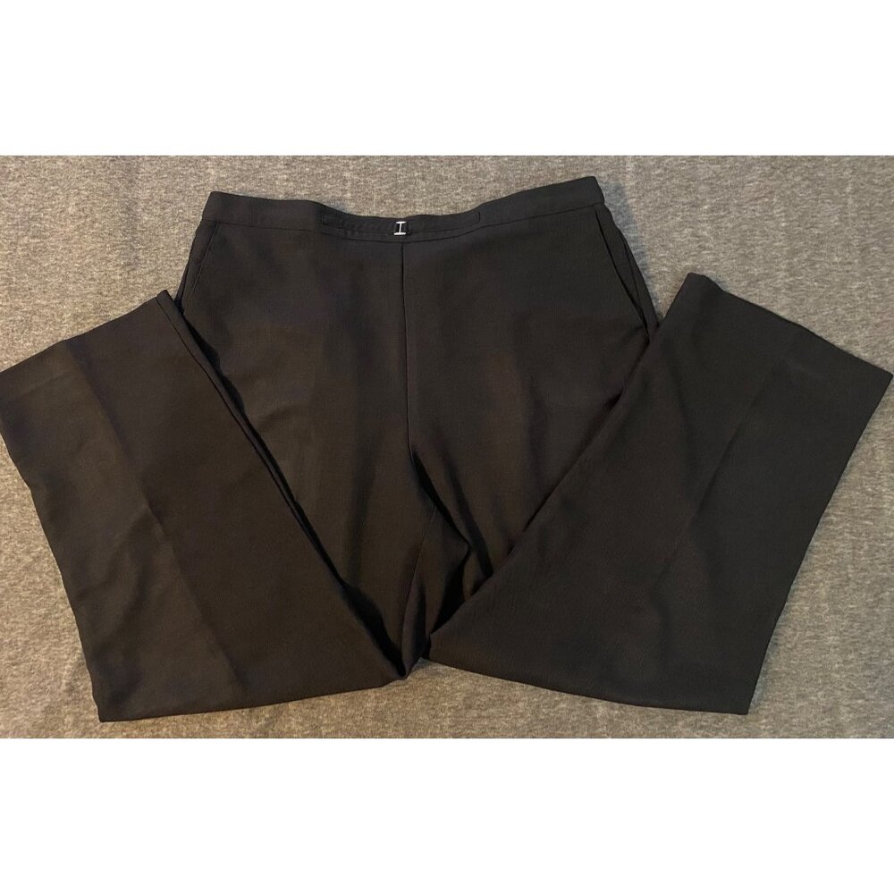 Alfred Dunner Womens Black Pull-On Pants Size 16 Straight Leg Stretch Waistband